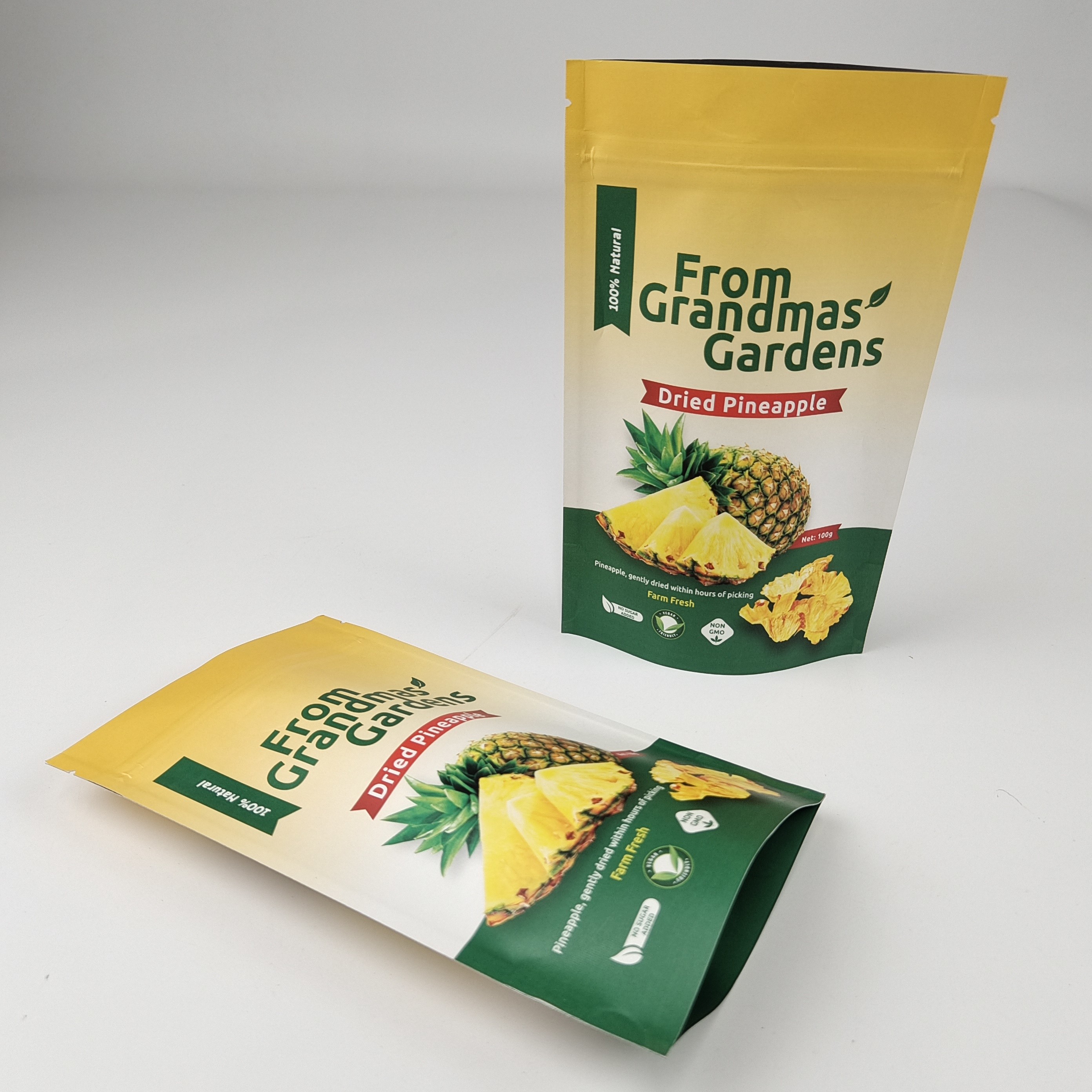 Eco-vriendelijk Digitaal drukwerk op maat Stand-up Bag Tear Notch Droge vruchten Cashew Nuts Plastic pouch verpakking