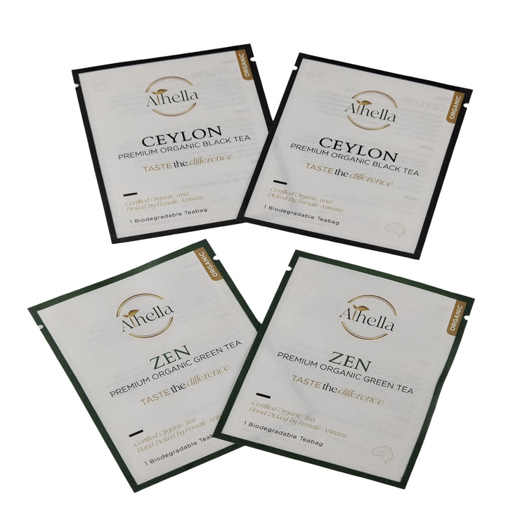 Aanpassing van elke grootte theezak Verpakking met drie zijden zegel zak vorm en maten