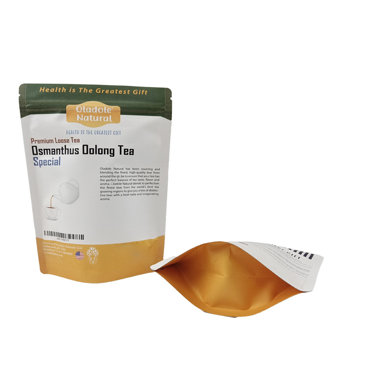 Low MOQ Stand Up hervergrendelbare Zipper Kraft Paper Bag Custom Biodegradable Hervergrendelbare Mylar Bags voor huisdieren