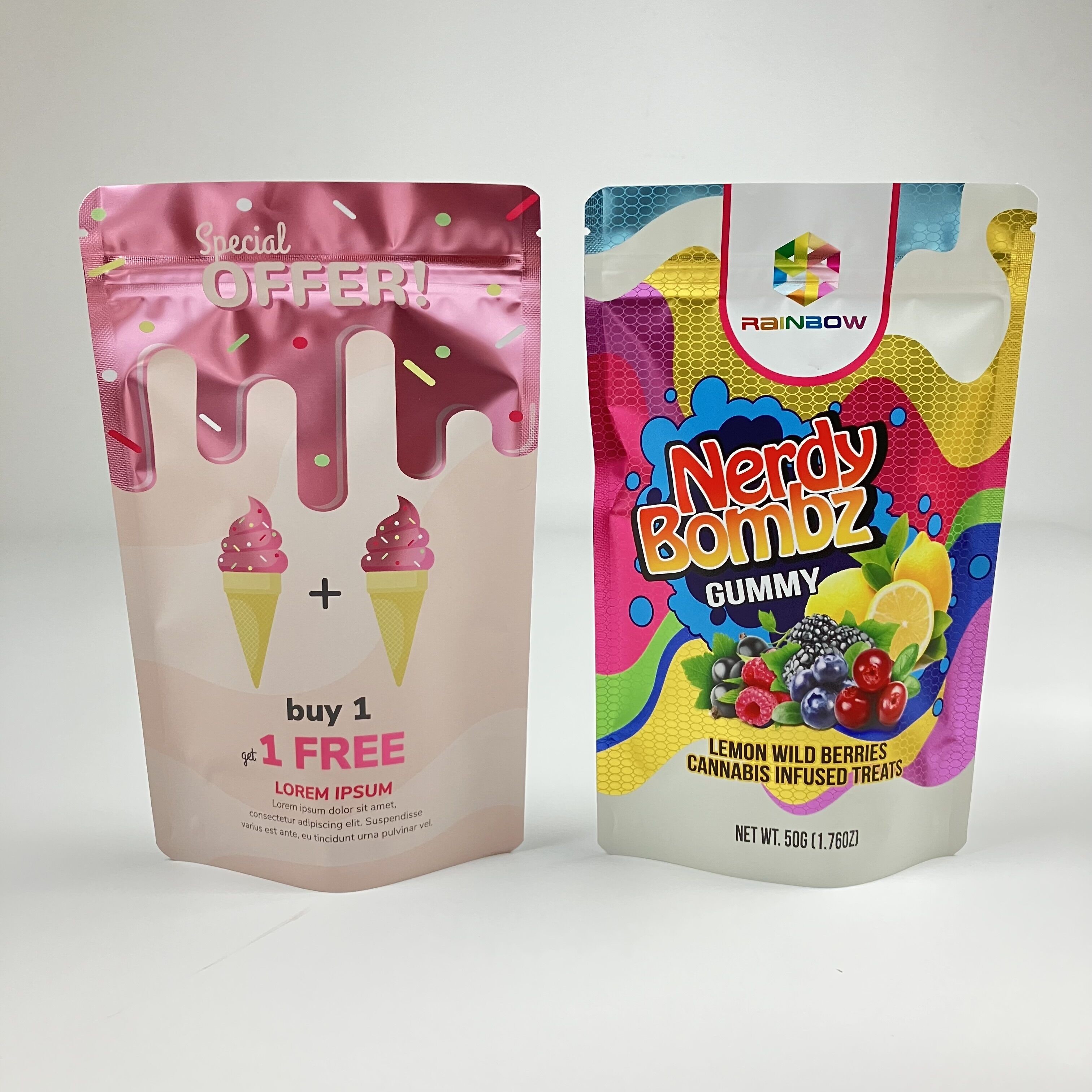 Fabriek Direct Custom hervergrendelbare Zip Lock Bag VMPET geurbestendige voedselkwaliteit Stand Up Zipper Pouch