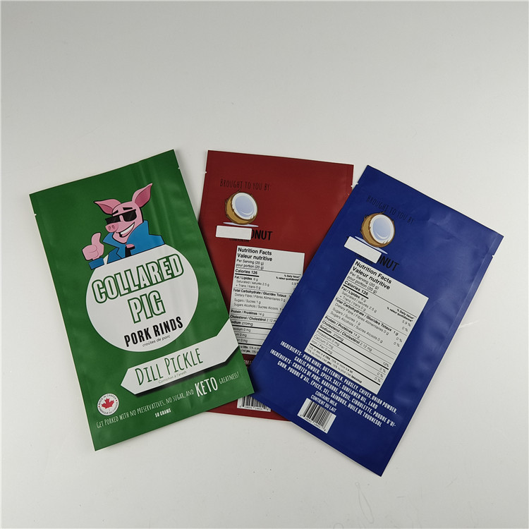 Fabrikant Op maat gemaakte opslag snackzak Verpakking Matt Aluminium folie Stand Up Pouch Ziplock Verpakkingszak