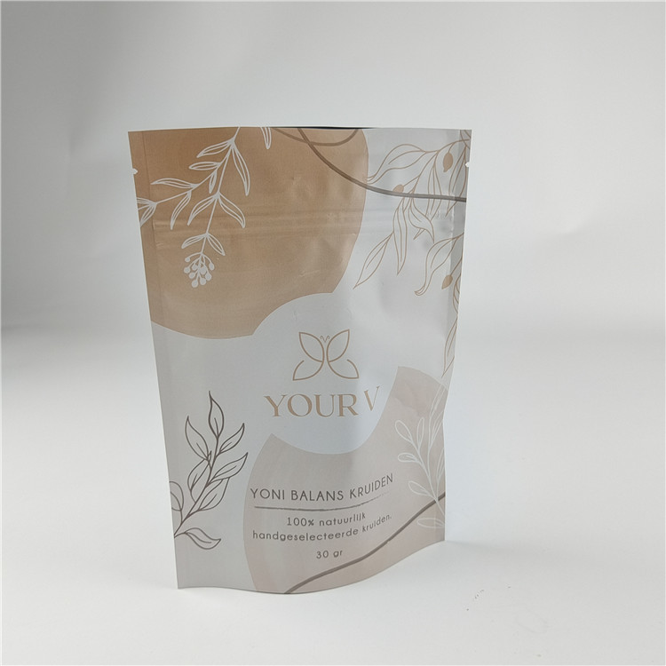 Nieuw ontwerp op maat maat Matte afwerking Snack Bag Verpakking Matt Aluminium folie Stand Up Pouch Ziplock Doypack Bag