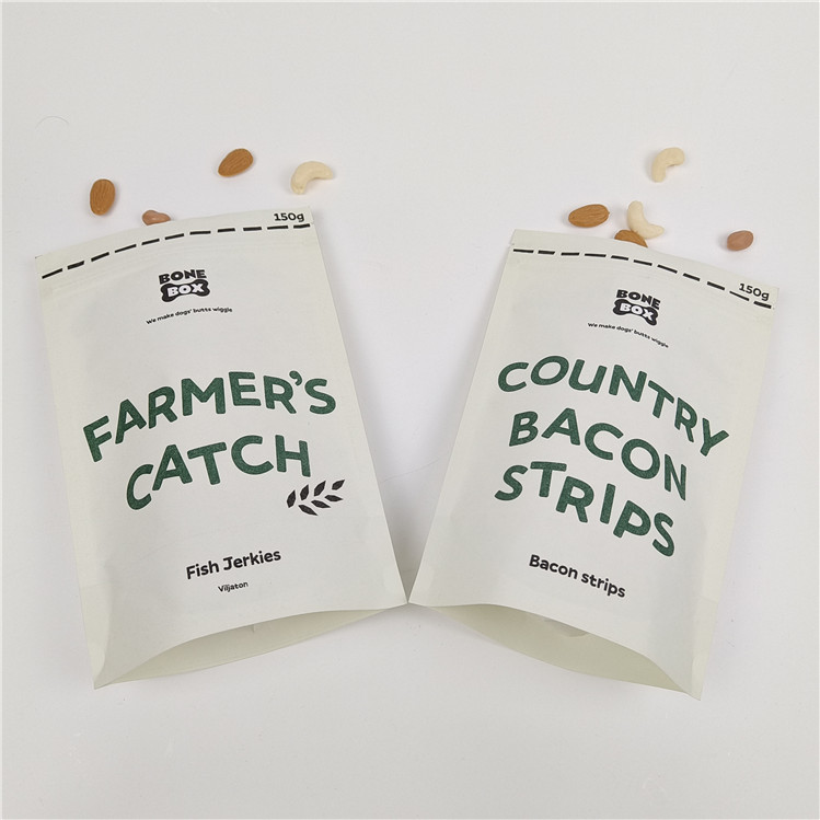 Digitaal drukwerk op maat Staande ritszakken Geurbestendige kraftpapieren zak op maat Biodegradeerbare papieren zak