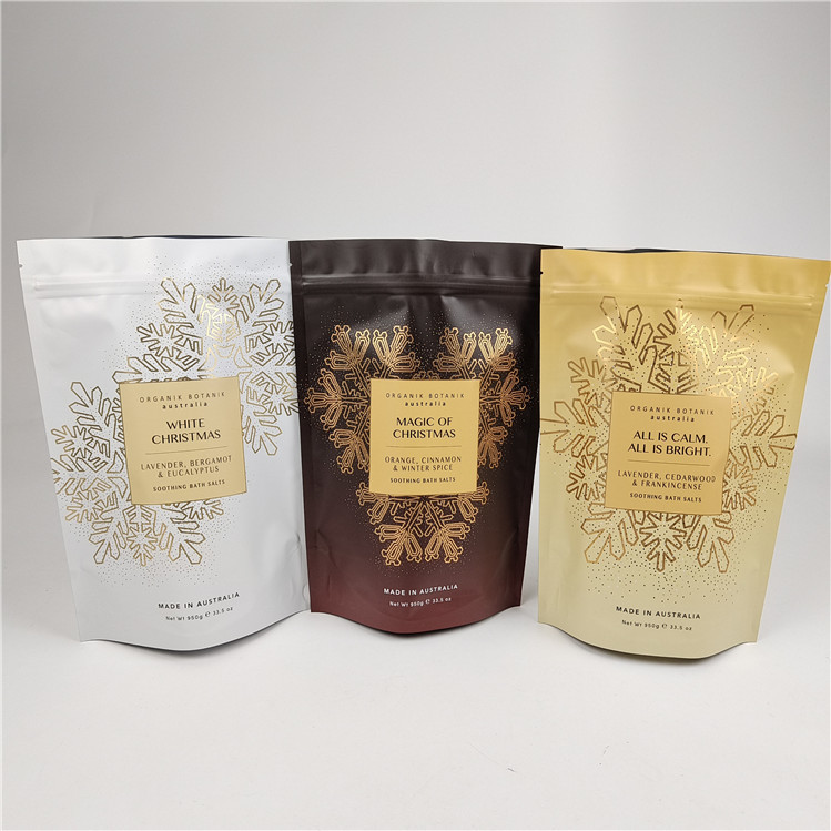 Mode Pack Hoogwaardige hervergrendelbare gemakkelijk tear line Mylar zakjes badzout verpakkingszak