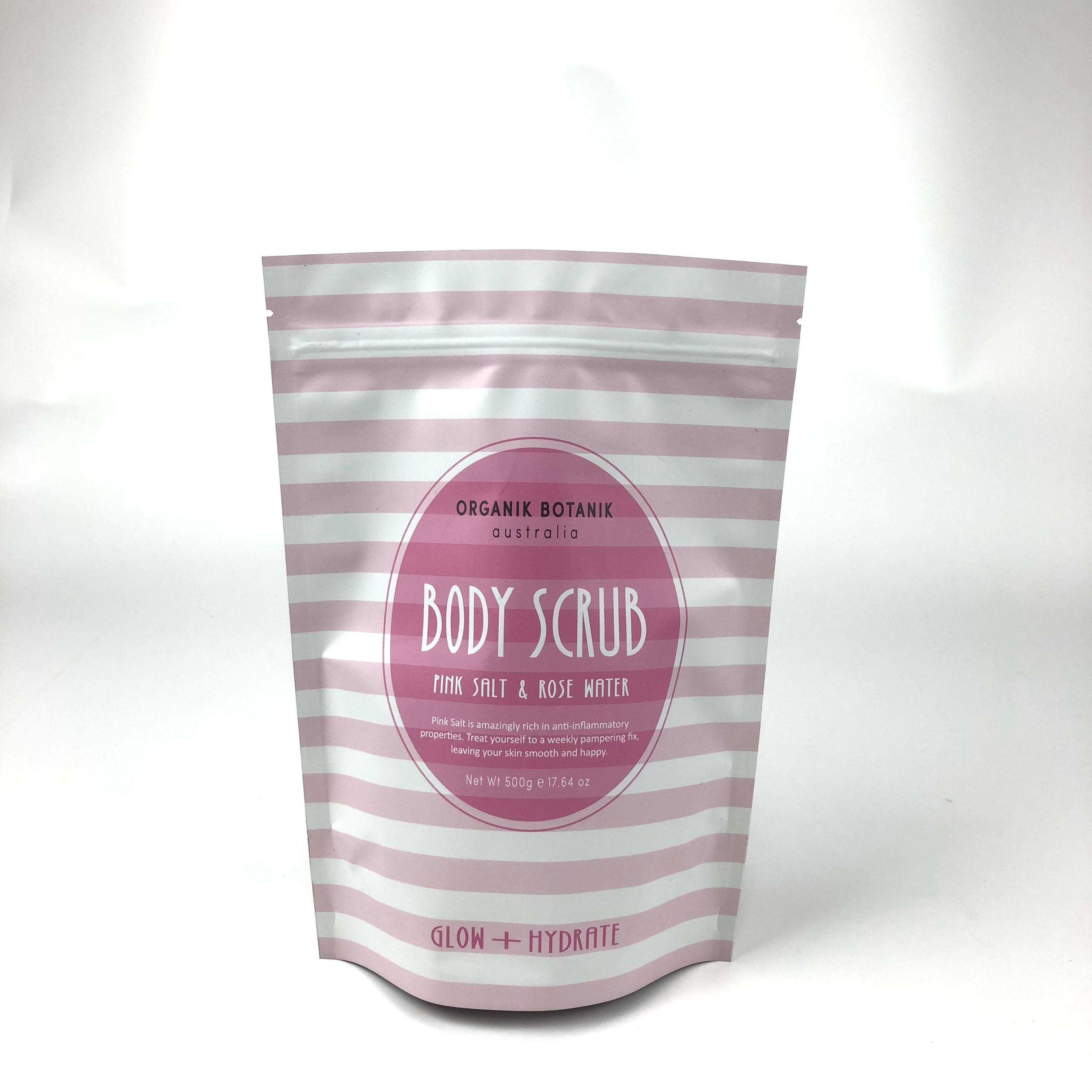 Cosmetische verpakkingszak Stand up body scrub zak voor badzout en body scrub Mylar zakken