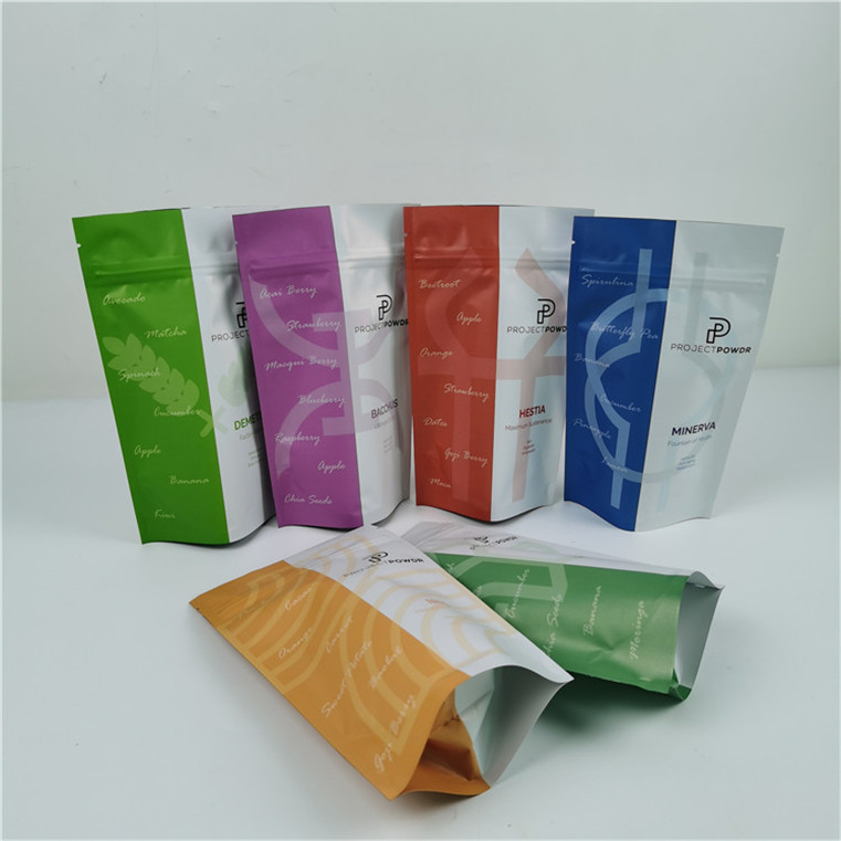 Herverzegelbare verpakking met een voedselzegel van kunststof Matt Finish Aluminiumfolie Mylar Plastic Standing Bag Customized Logo