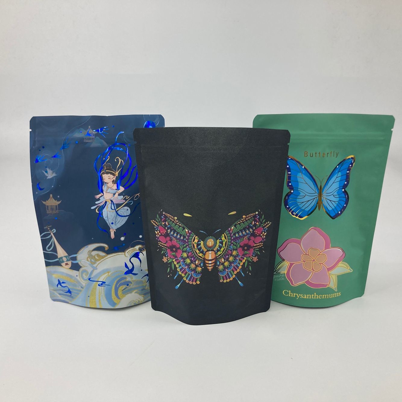 Op maat gemaakte UV-spots, opstaande zak, chocolade noten, plastic verpakkingszak