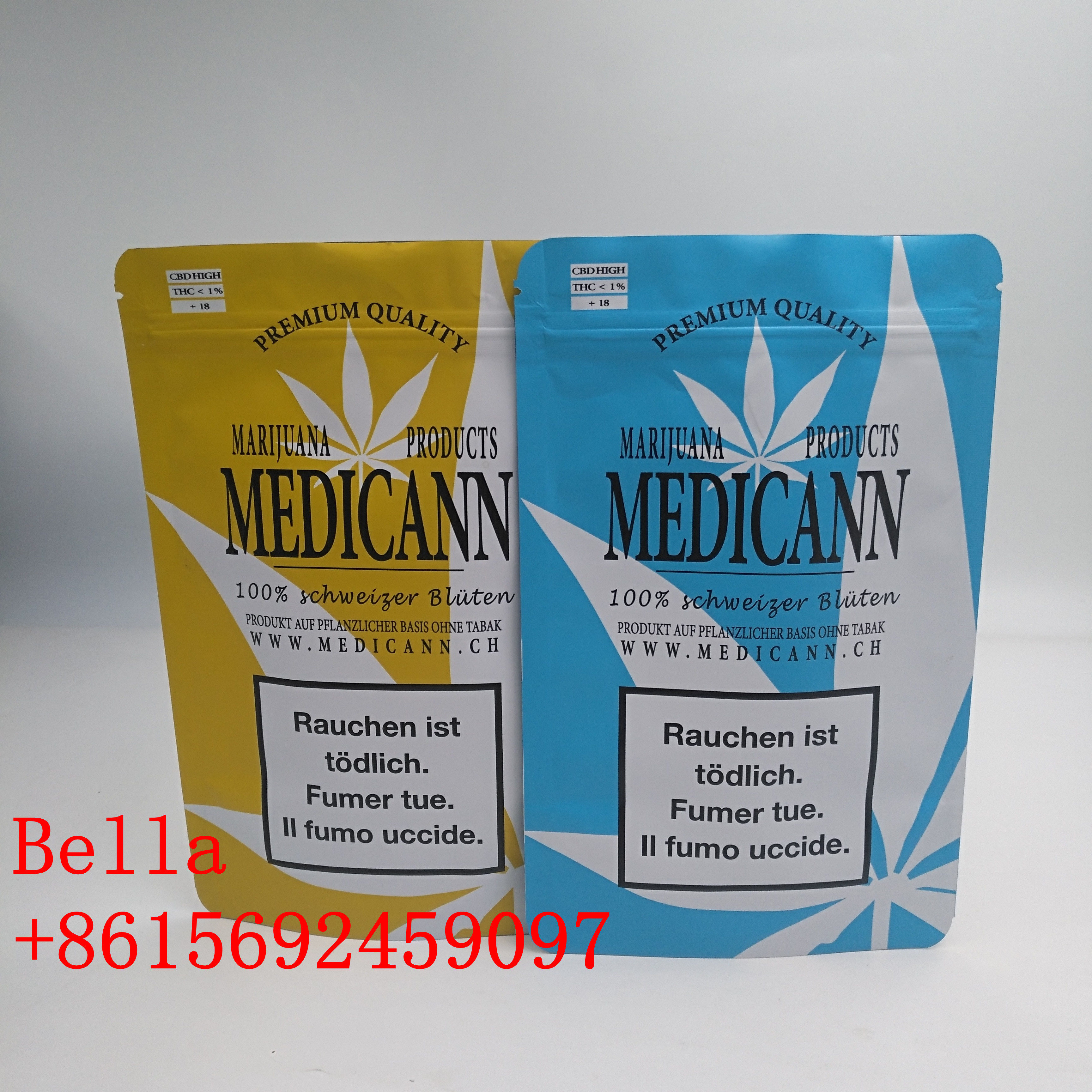 Hitte - verbindings Plastic Zakken die Drie verpakken - Laag die met Embleemdruk wordt gelamineerd