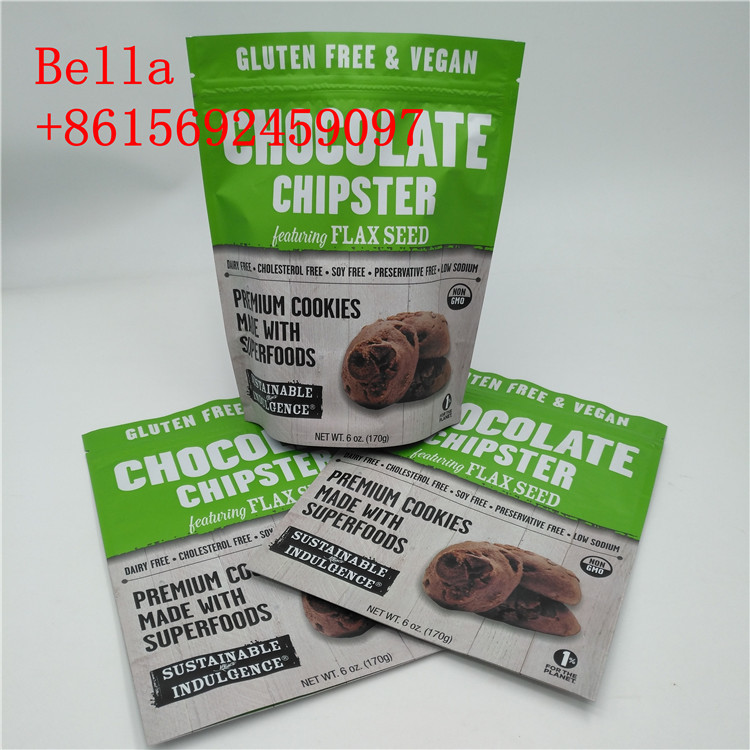 De Aluminiumfolie van de aanpassingskleur doet Ritssluitings Hoogste Handvat voor Koekje Verpakking in zakken