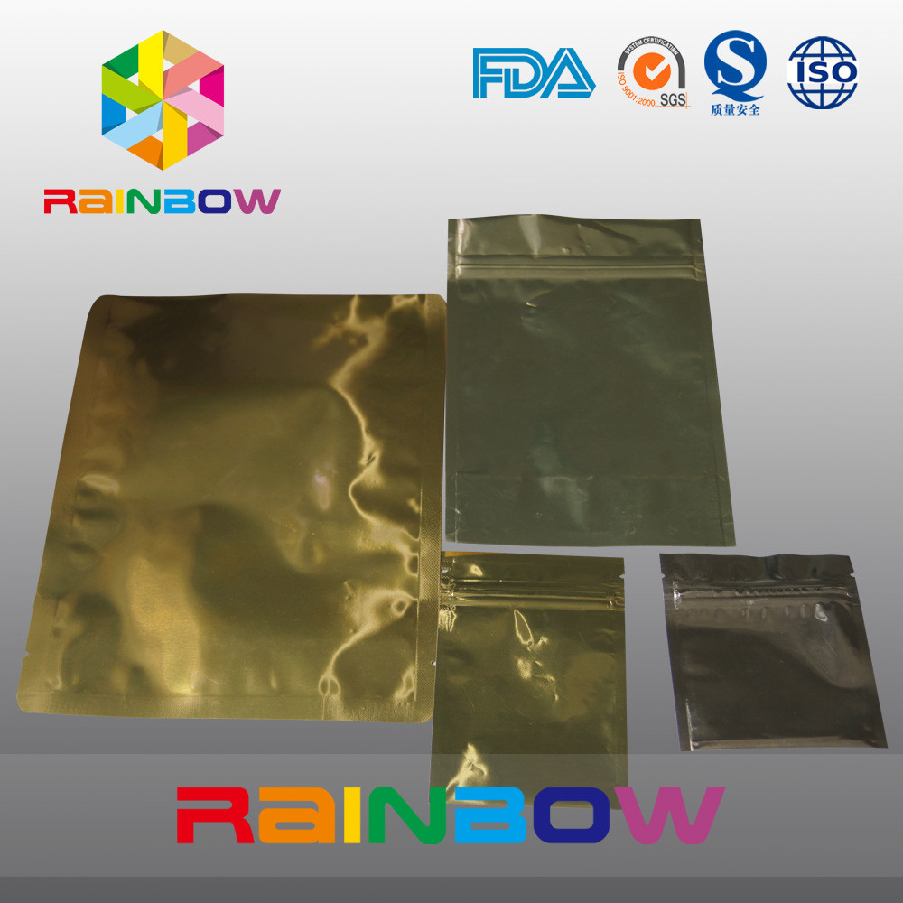 De gouden Verpakking van de de Ritssluitingszak van de Aluminiumfolie Antistatische Zak voor Elektronische Producten