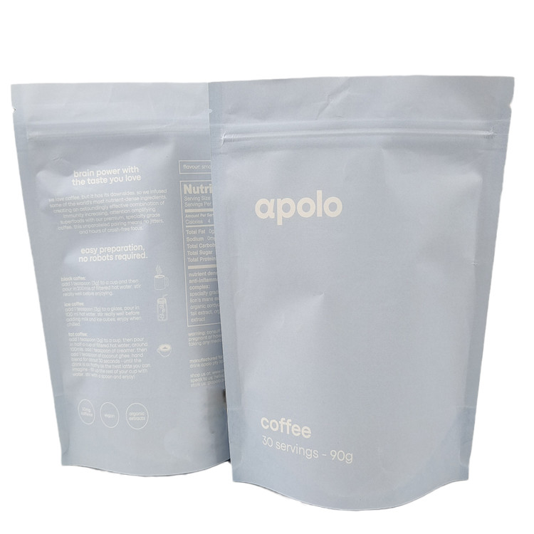 Biologisch afbreekbare kraftpapieren zakken met rits digitaal afdrukken