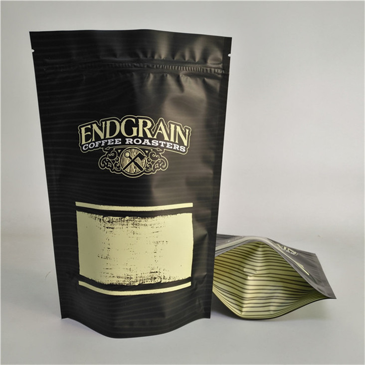 Custom logo gedrukt Stand Up Zipper Pouch hervergrendelbaar plastic voedselzegel Koffietas met voedsel materiaal en lekbestendig