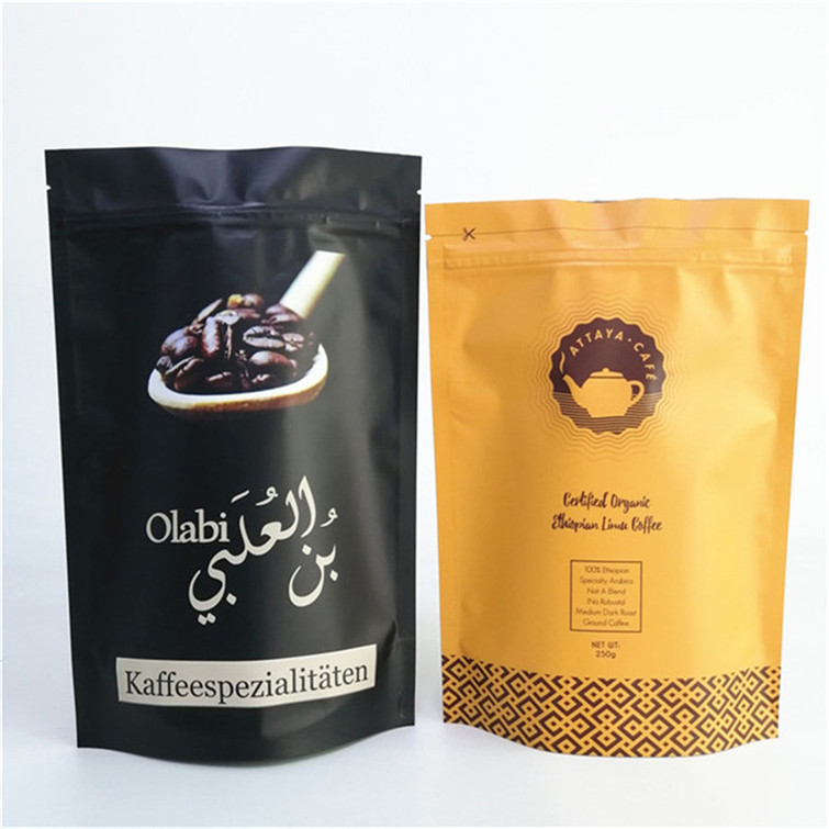 Op maat gemaakte drukzak met een dikte van 120 micron voor FDA-voedselveilig koffieverpakkingen