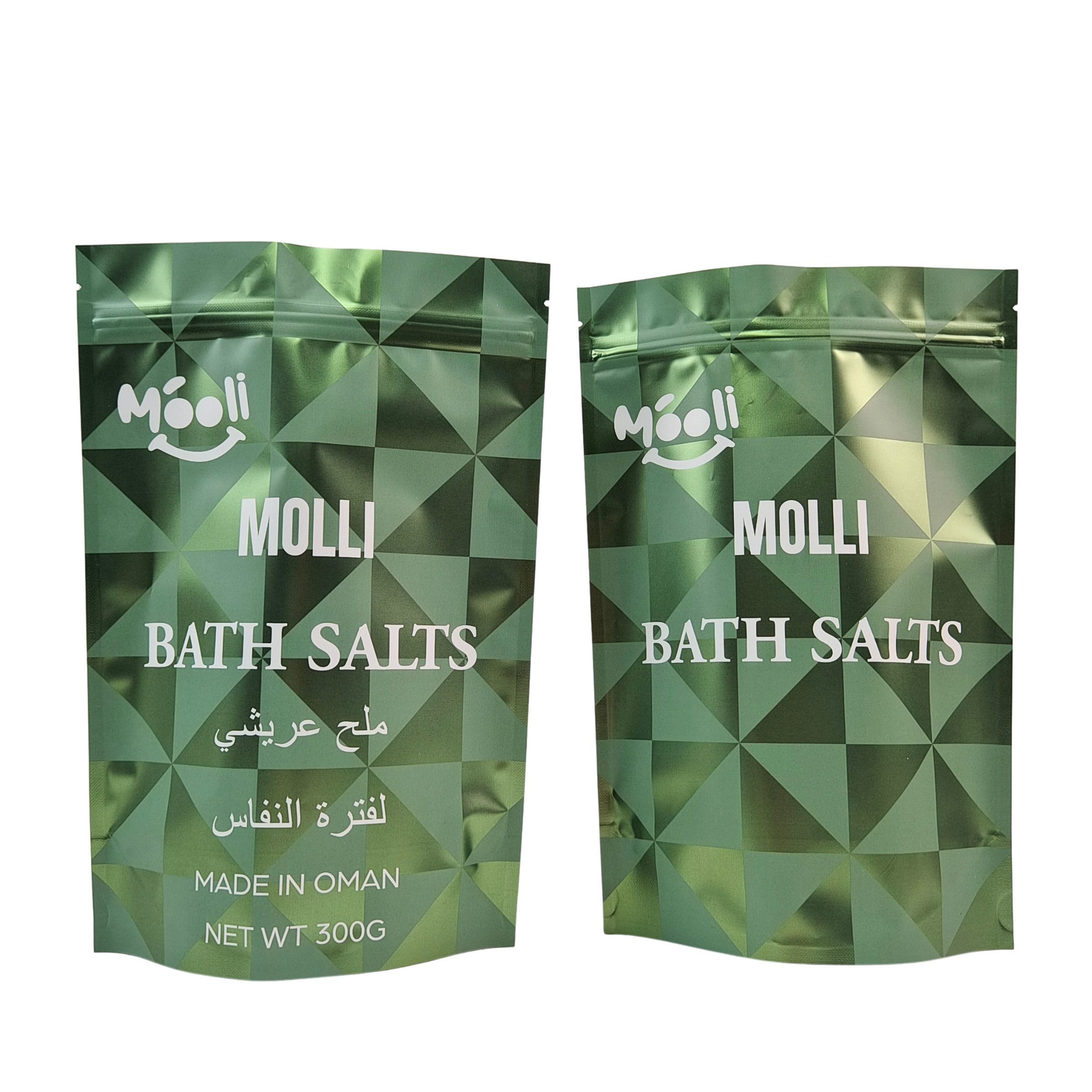 Stand-up plastic verpakking voor body scrub zak badzout natuurlijke zwem Mylar zakken met rits