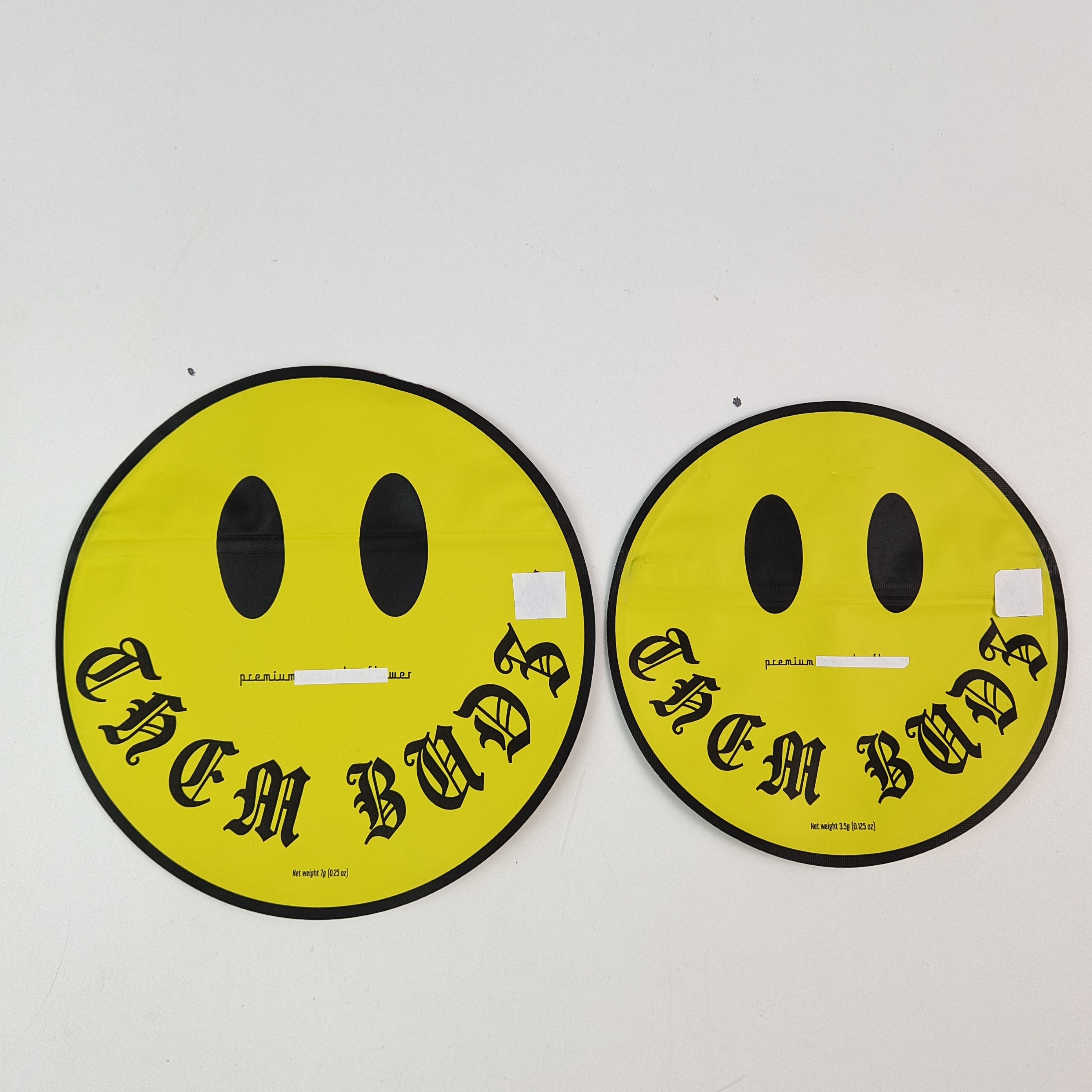 Onregelmatige 3.5g 7g Mylar zakken met rits in Printing Aluminium folie geurbestendige eetbare plastic zak