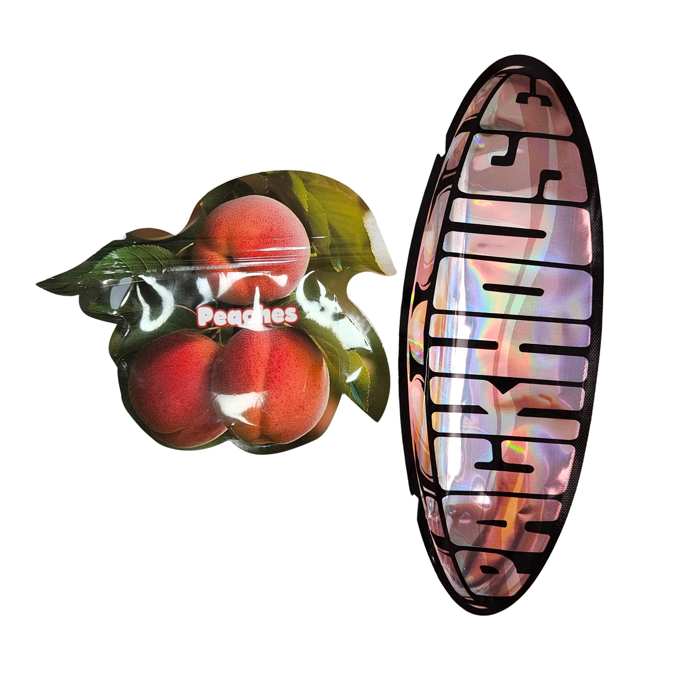 Binnen gedrukte Mylar zakken kruid tabak eetbare gummi koekjes verpakking glanzend hitte afdichting speciale vorm plastic zakken