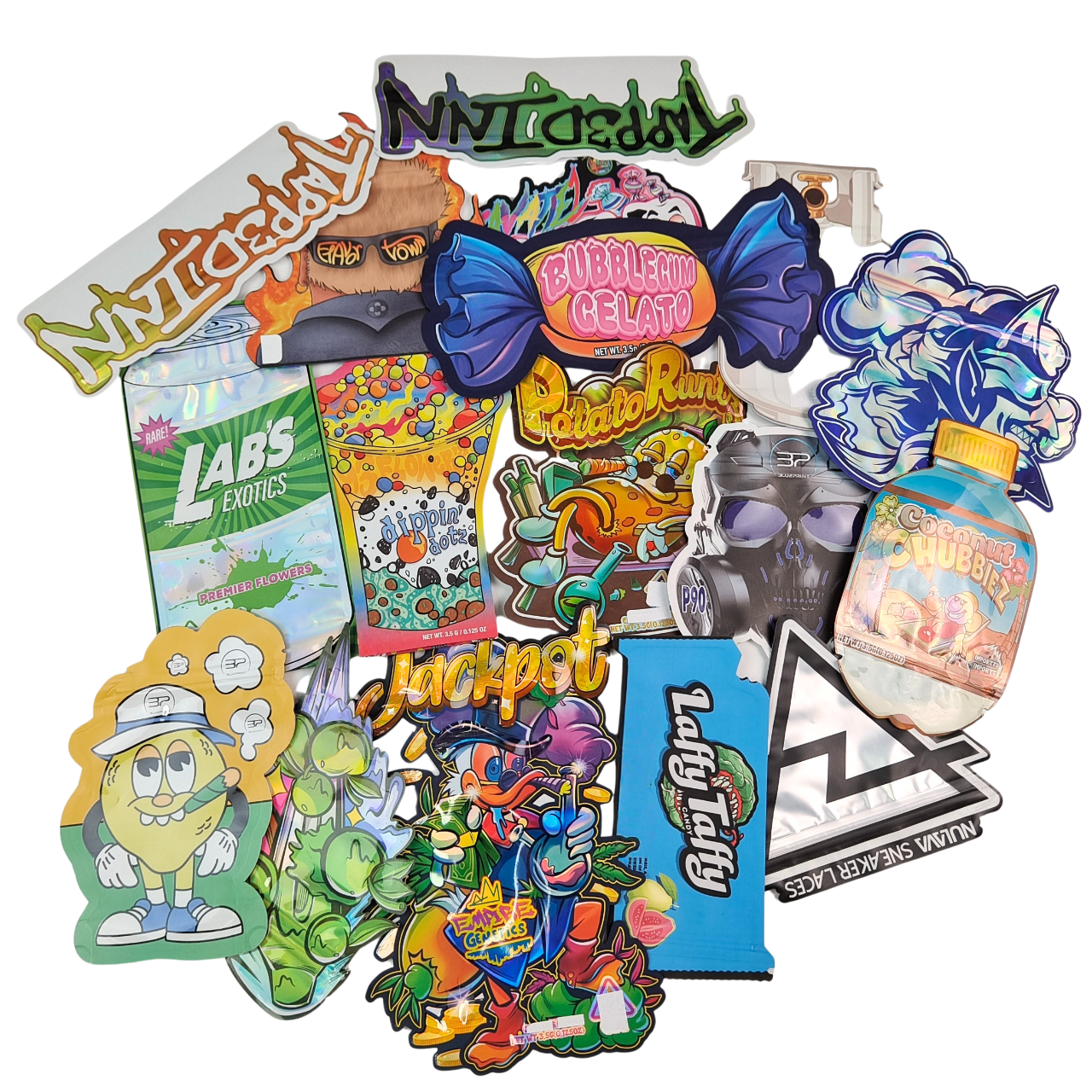 Regenboogverpakking Custom Die Cut Mylar Bags Speciale vorm 3.5g 7g 14g 28g Kinderwaardig Geurbestendige Eetbare Plastic Flower Bag