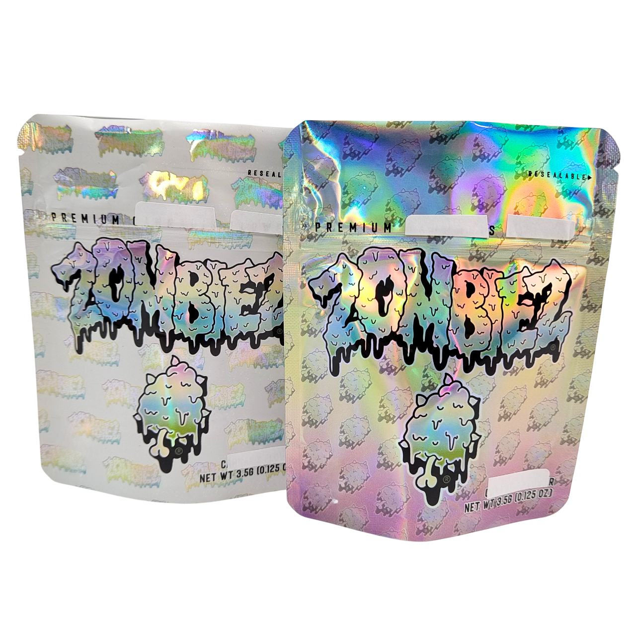 Holografische Mylar Zak Hersluitbare Geurvrije Stand-Up Pouch 3.5g/7g/1oz/1lb Gummies Snack Plastic Zak Met Ritssluiting