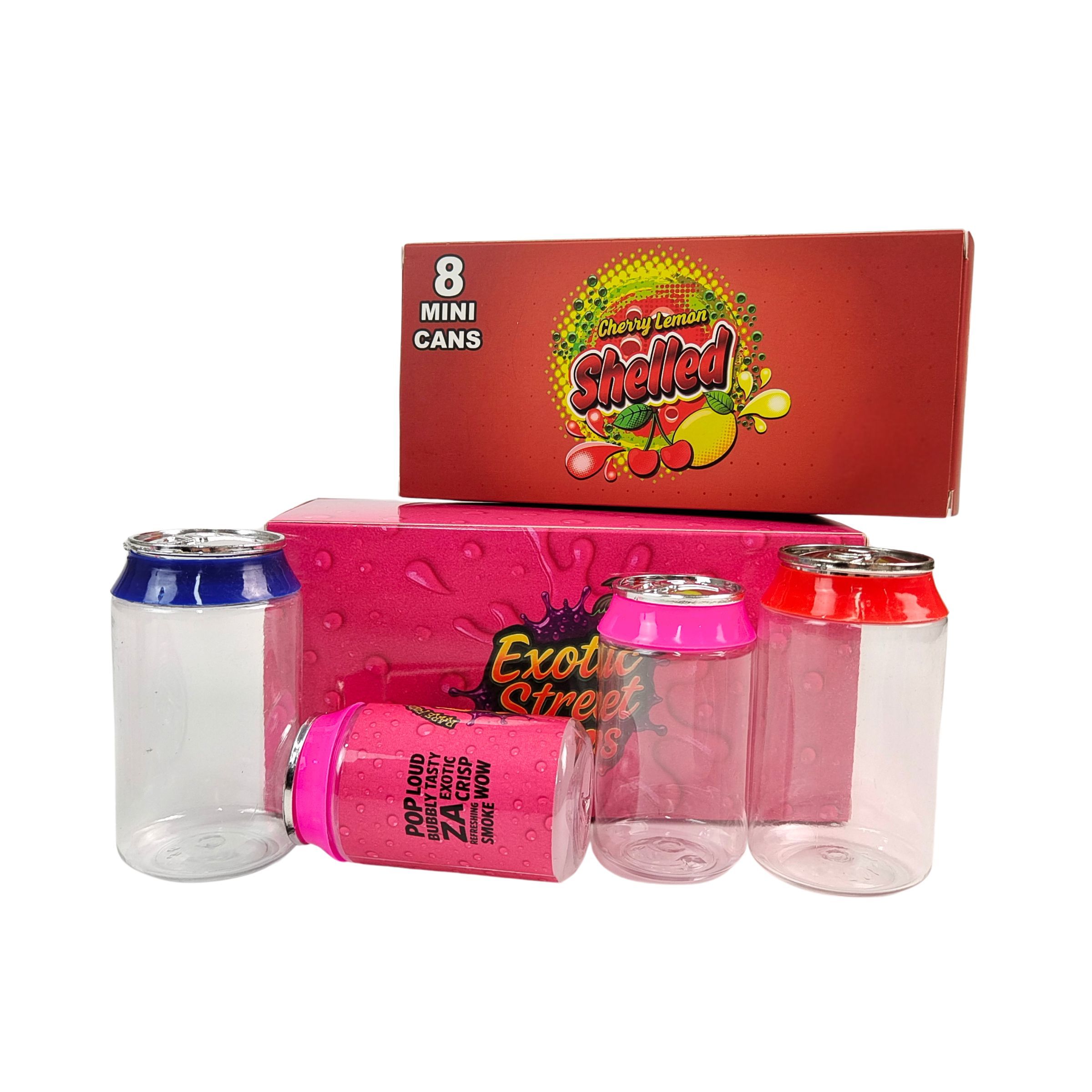 Aangepaste label doorzichtige plastic 3,5g & 7g PET pot met schroef aluminium deksels voor suiker snoep koekjes voedselverpakking display papieren dozen