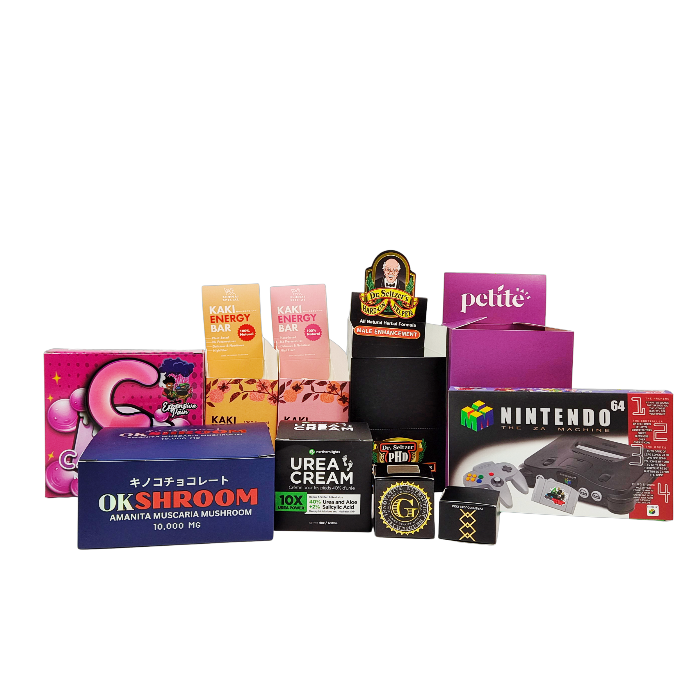 Gepersonaliseerde opvouwbare kraftpapierdoos met 350 g karton voor de winkel