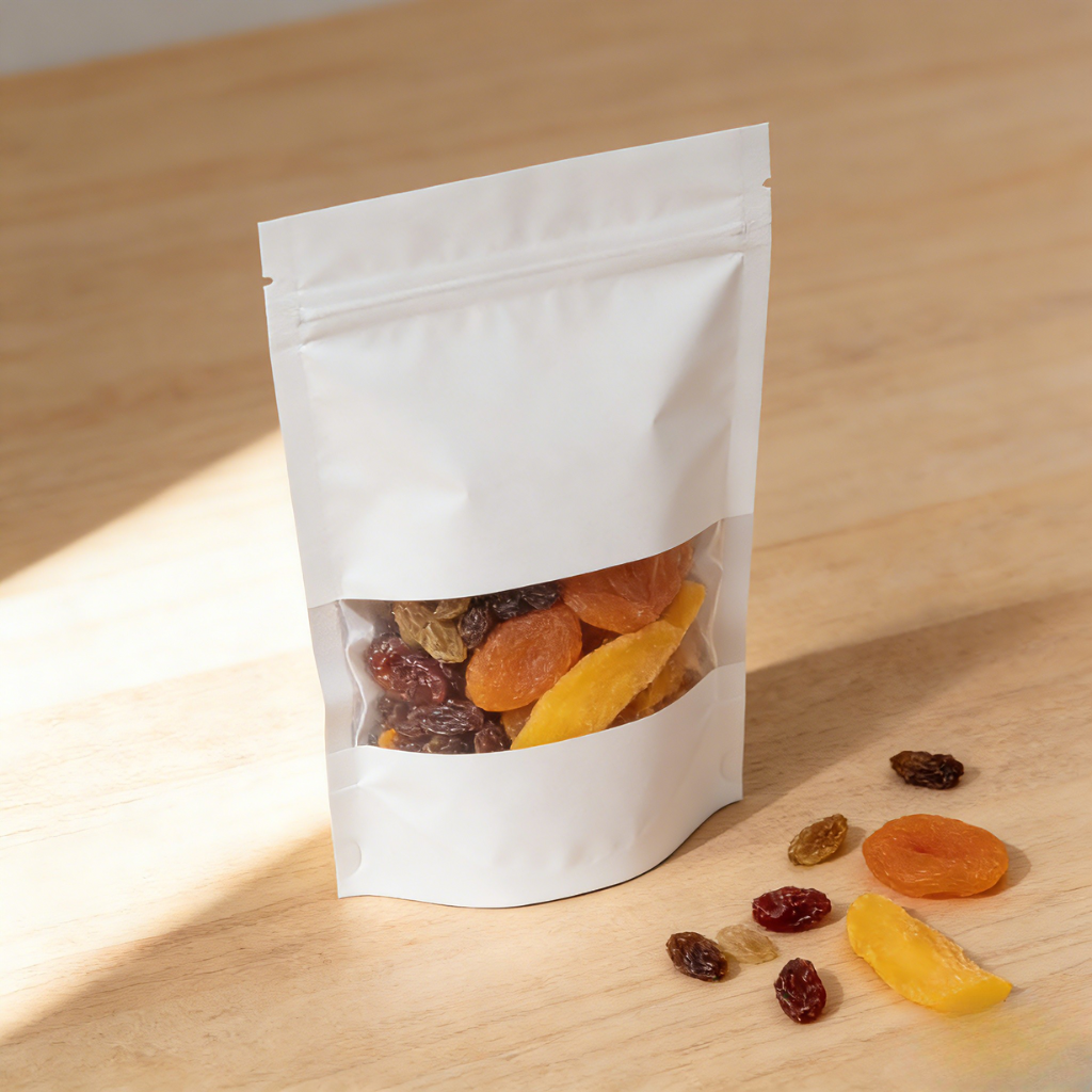 Op maat gemaakte biologisch afbreekbare kraftpapier warmte afdichting Ziplock vochtbestendige voedselverpakkingszakken voor noten gedroogd fruit Mylar zak