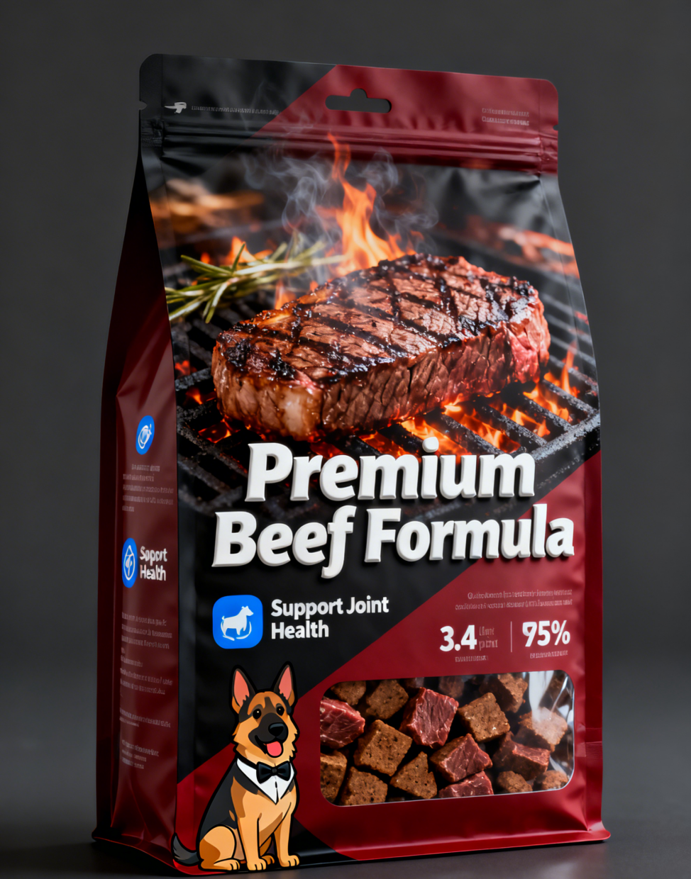 Persoonlijke grote platte bodem kattenvoedsel verpakking huisdierenvoedsel plastic zakken voor hondenvoedsel 500g 1kg 2,5kg 10kg verpakking rits Mylar zak