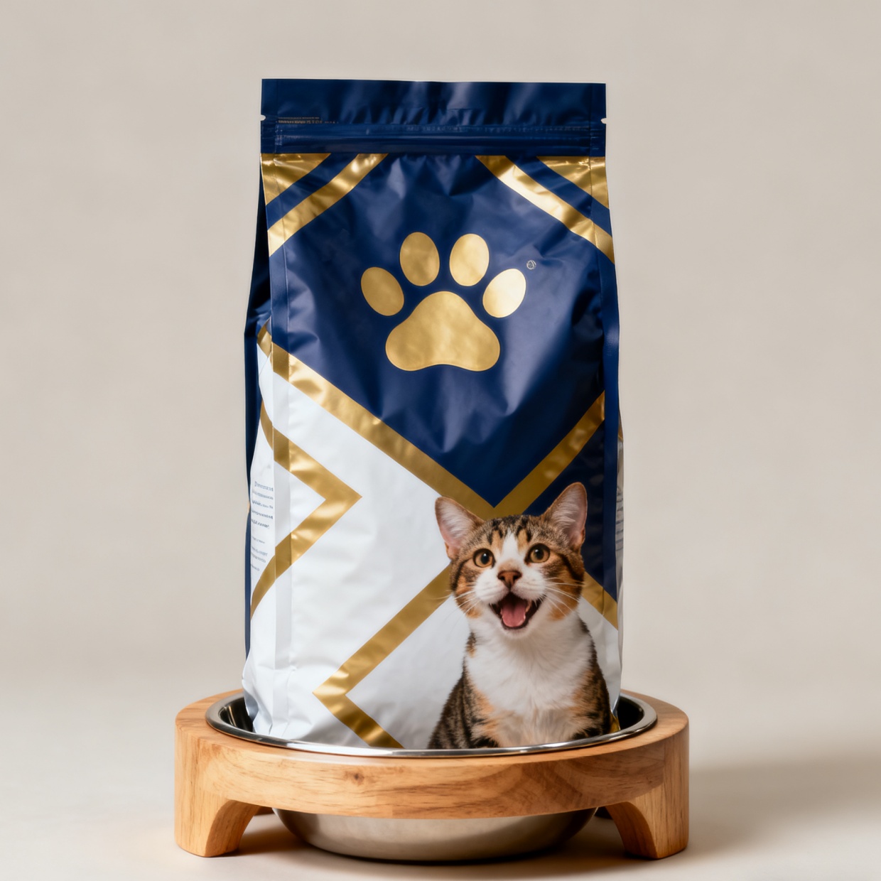 Aangepaste Biologisch Afbreekbare Dierlijke Voeding Verpakking Mylar Zakken Zijvouwzak Honden Kattenvoer Ritssluiting Zak met Ventiel