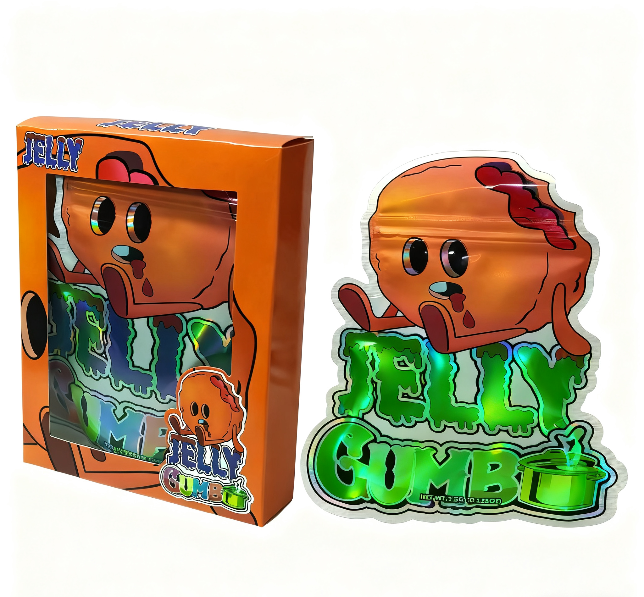 Op maat bedrukte 3,5g hersluitbare Mylar zakken voor snackverpakkingen Staande zakjes