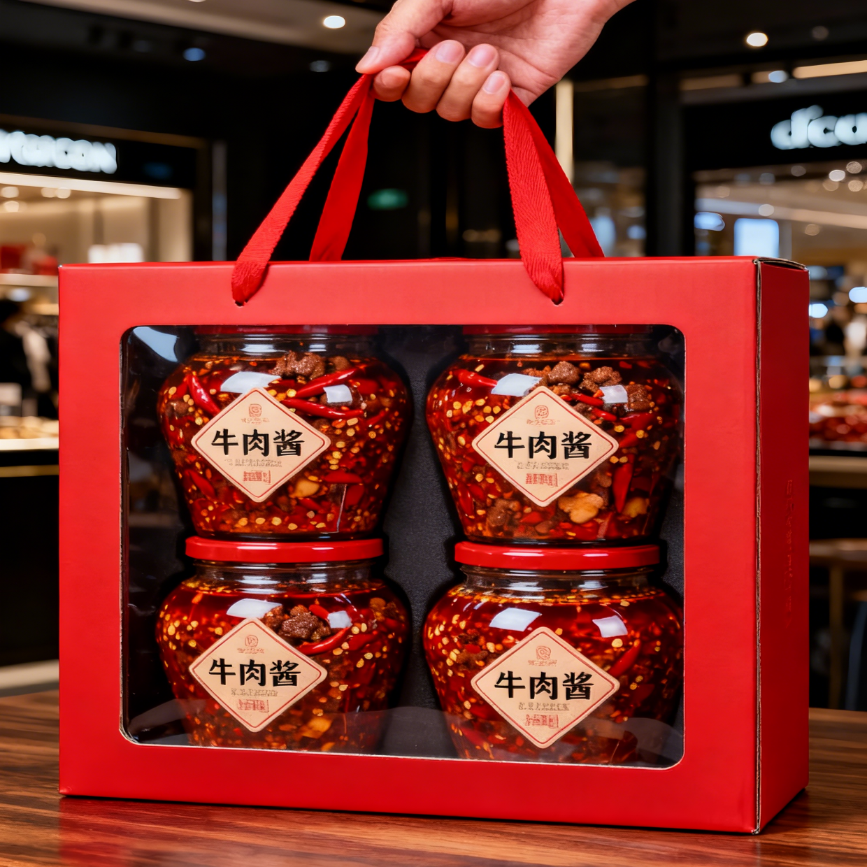 Aangepaste draagbare cadeaupapieren doos met transparante vensters, feestgeschenkdoos, snoep, koekjes, donuts, papieren dozen met handvat