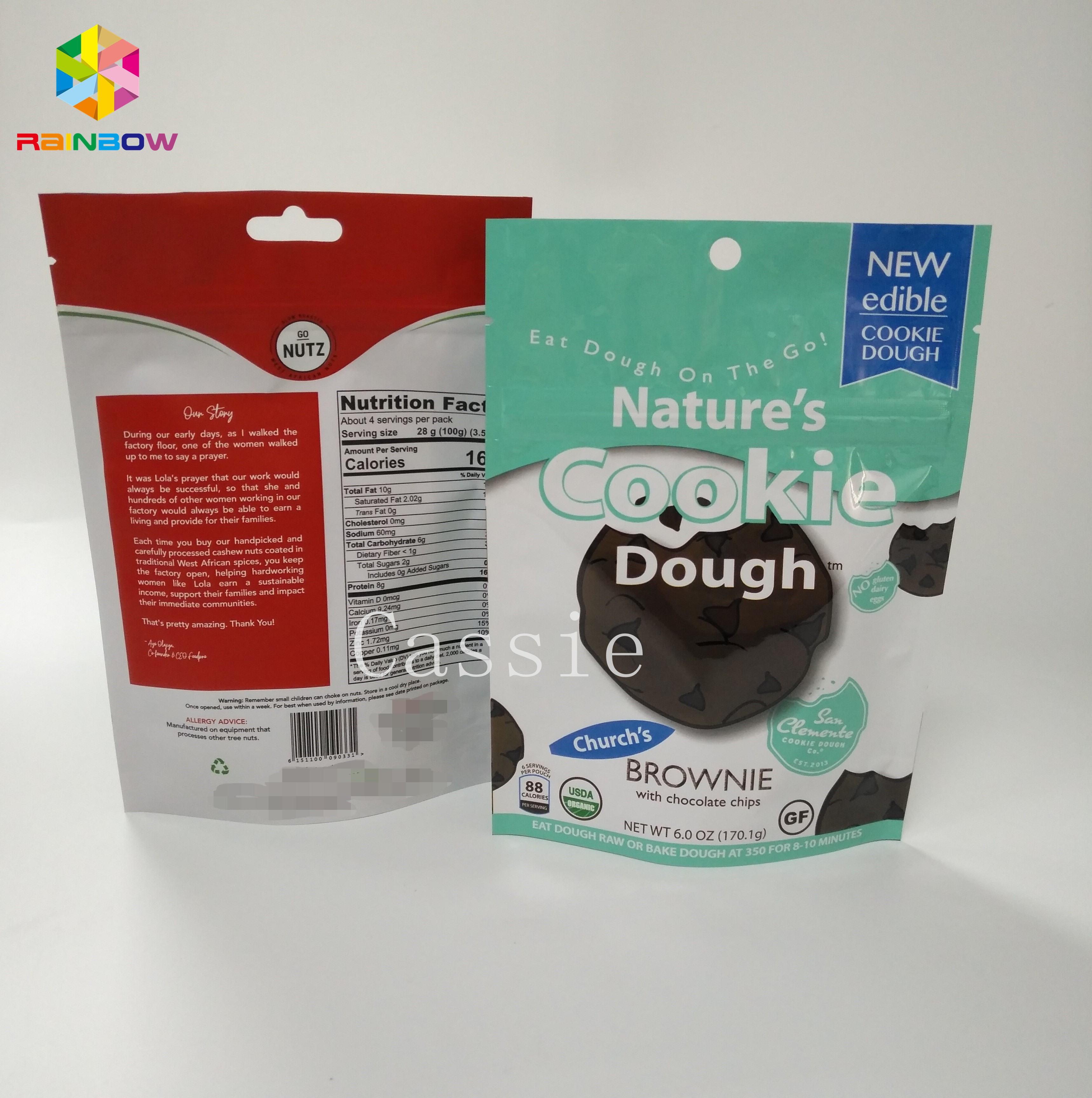 Staan de douane Gedrukte Koekjes van het de Geurbewijs van Snack Verpakkende Zakken Zak met Ritssluiting op