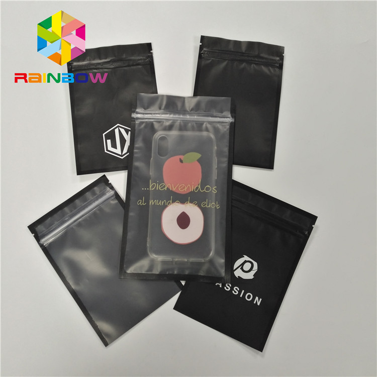De douane drukte Drie Zijverbindings Plastic Zak voor de Verpakking van Telefoonshell met Ritssluiting en Duidelijke Voorzijde