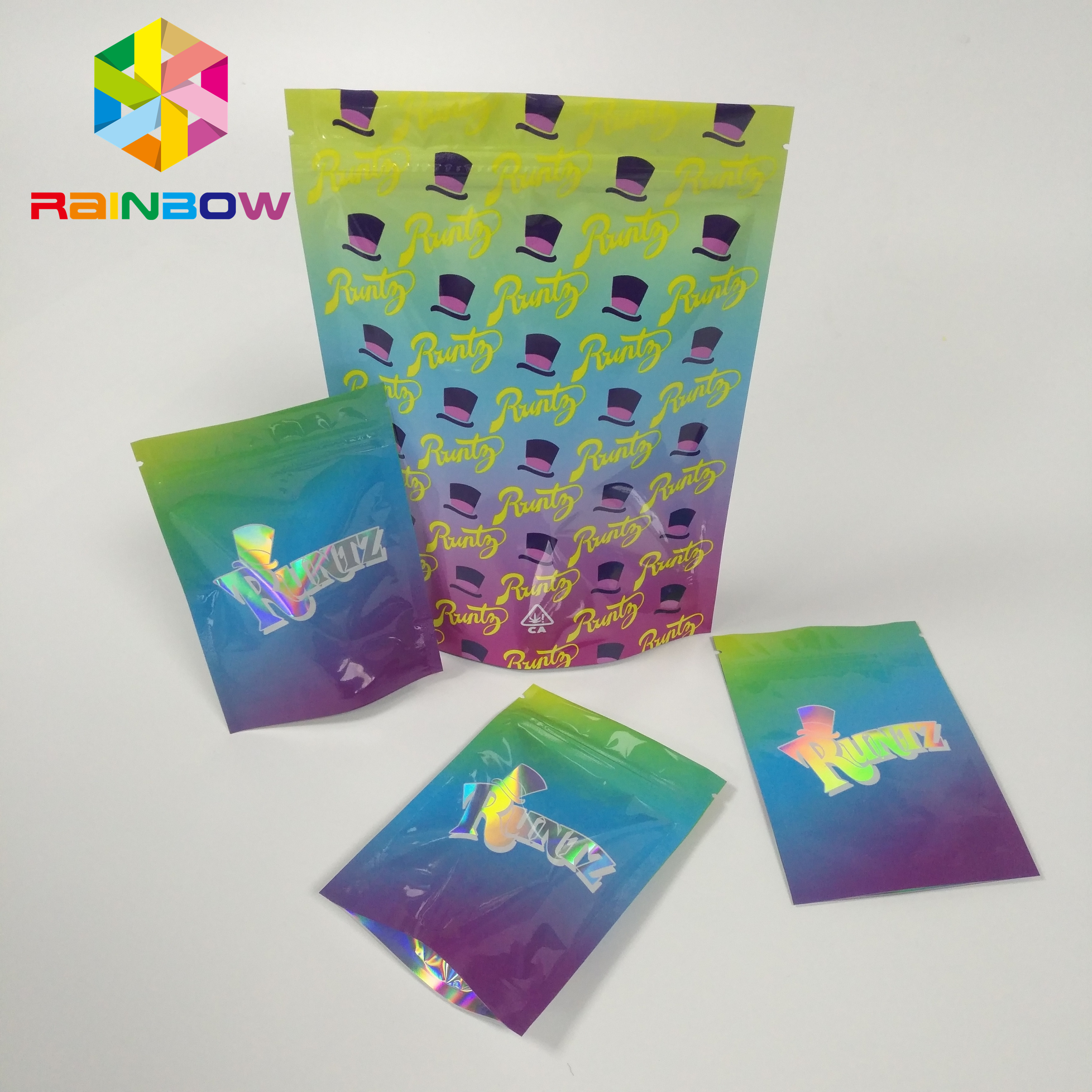 Vochtbestendige Tribune op van de de Zakkenruntz Kleurrijke Mylar Laser van de Ritssluitingszak het Hologramritssluiting