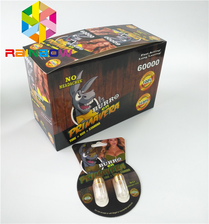 Glanzende van het de Douanegeslacht van de Blaarkaart Verpakkende het Document van de Verhogingspillen Burro2 60000 Kaart