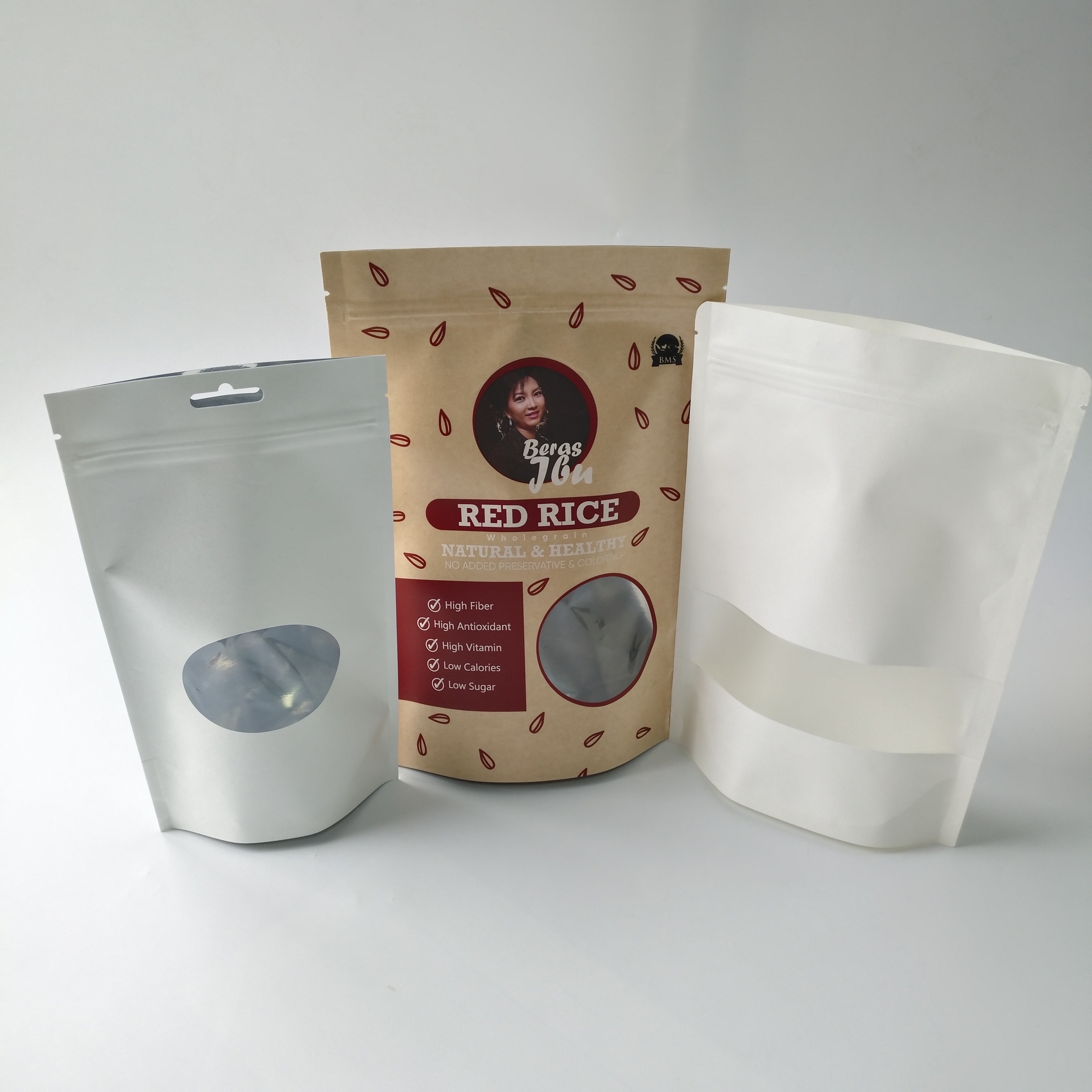 Tribune op Zakkendocument Vakje de Rang van het Verpakkingsvoedsel met Duidelijk Rechthoekig/Ovaal Venster