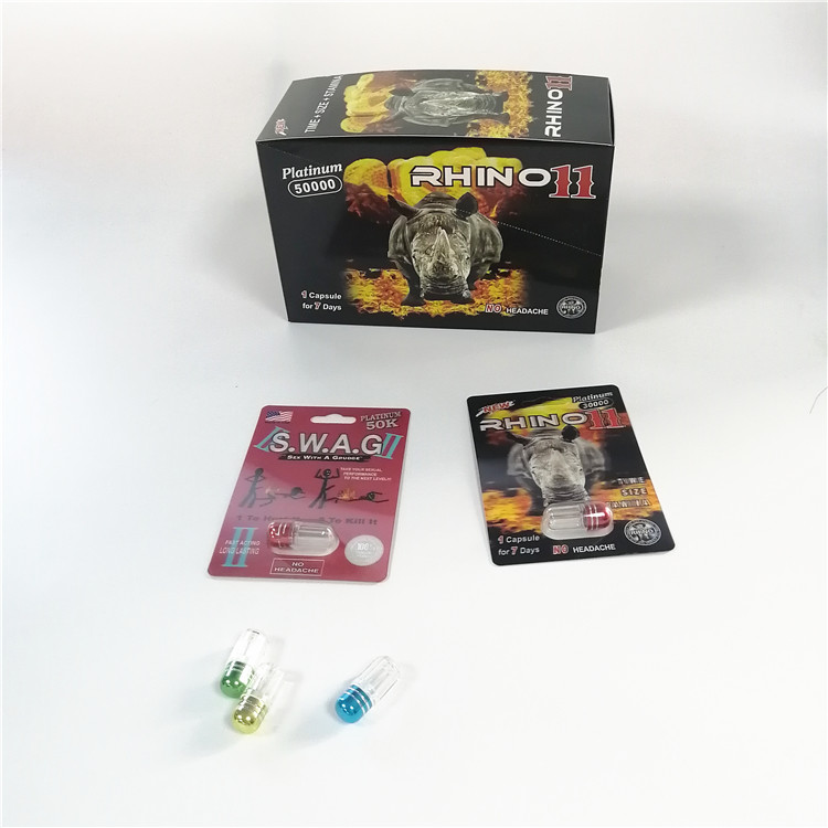 Van de de Kaart Verpakkende Rinoceros van de douaneblaar de Containerkogel voor Mannelijke Verhogingscapsule Verpakking