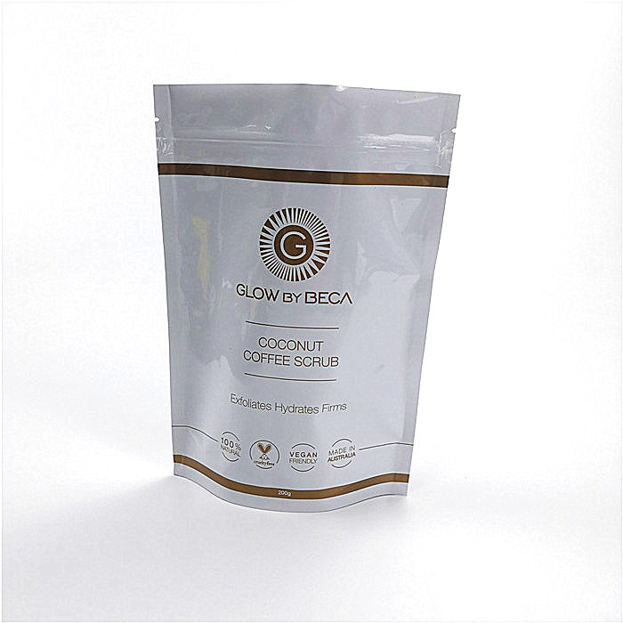 De glanzende Witte Plastic Zakken die van Mylar Tribune op Zak voor Koffie Verpakking verpakken