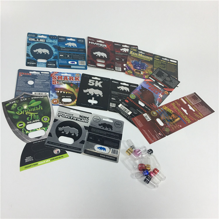 De Blaarkaart die van de zijdedruk het Mannelijke van het de Rinocerosgeslacht van het Verhogingsmedicijn Embleem van de de Pillendouane verpakken