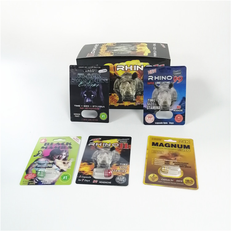 De seksuele de Blaarkaart van Verhogingspillen Reeks van de Verpakkingsrinoceros voor de Capsulepak van het Poedergeslacht