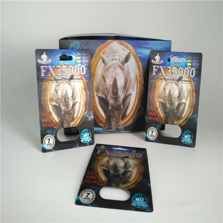 De Blaarkaart die van de RINOCEROSpil 3d Lenticular voor de Mannelijke Seksuele Pil van de Prestatiesverhoging verpakken