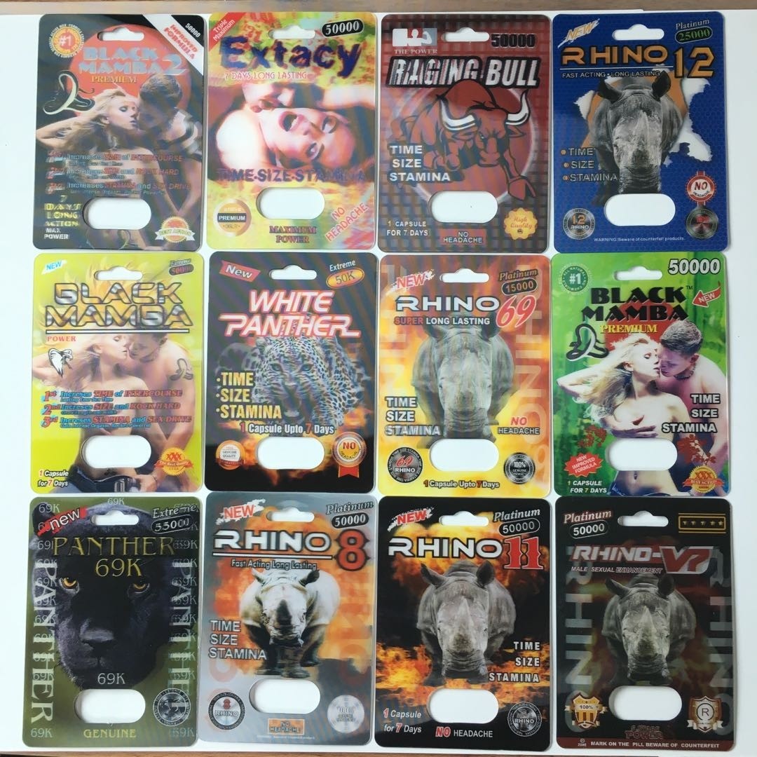 Rekupereerbaar Document van de de Rinoceros25k Mannelijk Verhoging van de Kaart Verpakkend Panter de Pillenpak