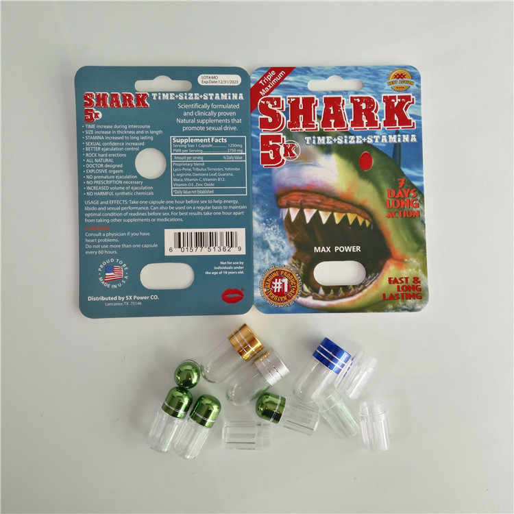 Document Blaarkaart die het Mannelijke Pak van Verhogingspillen met Plastic Kogel verpakken