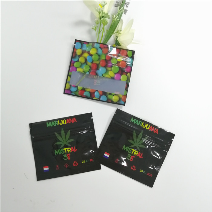 Drie doet de Zij Vlakke Ritssluiting van het Suikersuikergoed CBD Mylar Lage Moq-Duurzame Gedrukt Douane in zakken