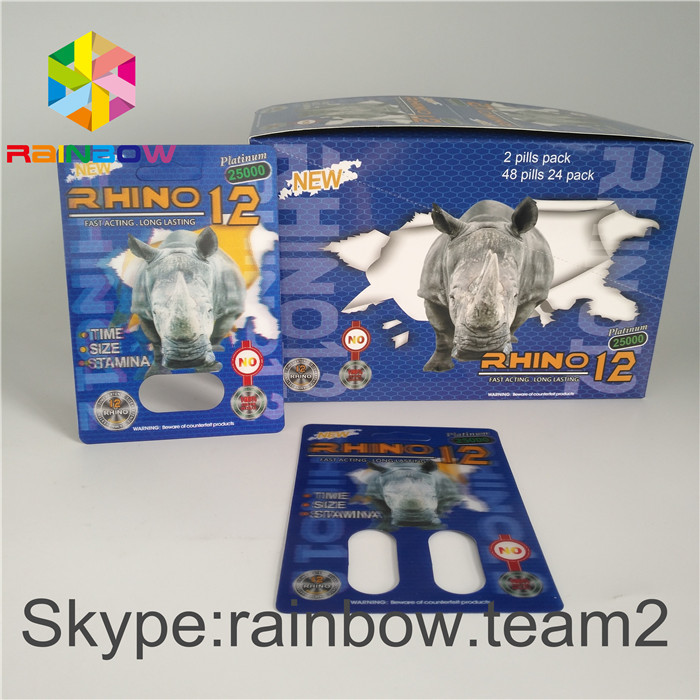 Het mannelijke Seksuele Pak die van de Verhogingsblaar het Document van 350g 400g Vertoningsvakjes voor Capsule verpakken