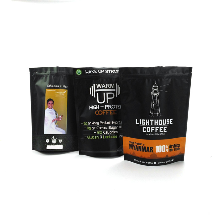 Zakken van de Koffiemylar van de aluminiumfoliesteen staan de Witte 1kg de Zak van de Koffieboon met Ritssluiting op