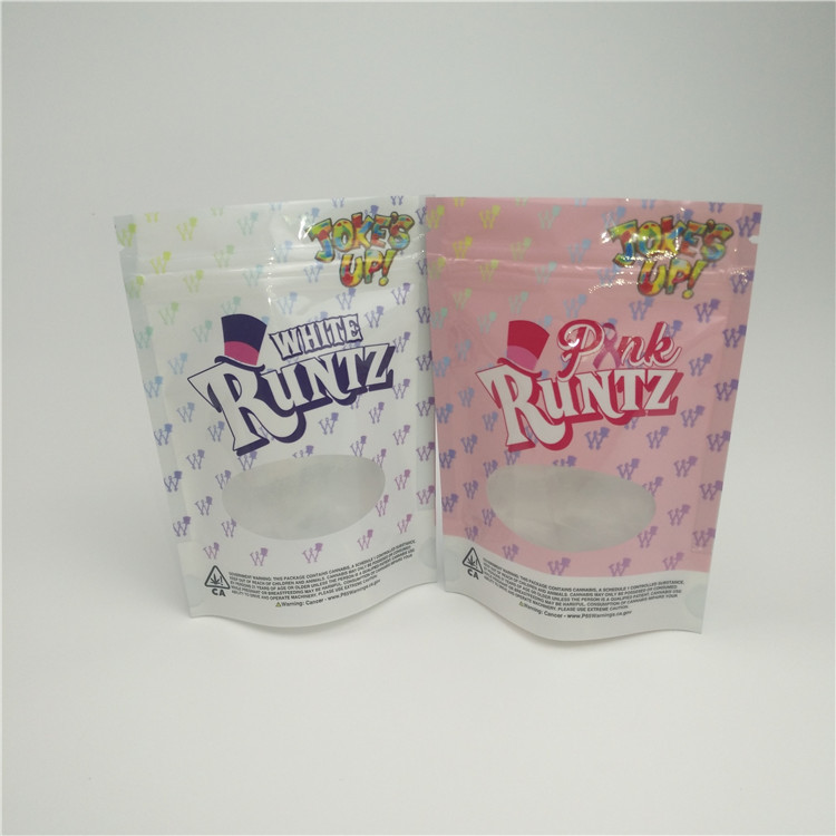 De Kruiden Verpakkende Zak van het geurbewijs de Ritssluitingszak met Venster voor Hennepcbd Koele Kleverige Verpakking