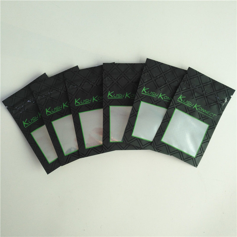 1g UV de Druk Zwarte Zak van Kush Medical Cannabis Packaging Bag van onkruidzakken met Duidelijke Venster en Ritssluiting