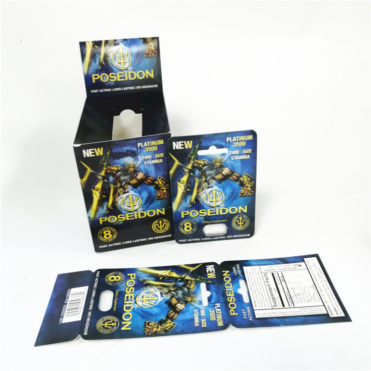 De vertoningsdouane drukte document van de prestaties rood Poseidon van kaarten mannelijk versterkers seksueel de kaartvakje