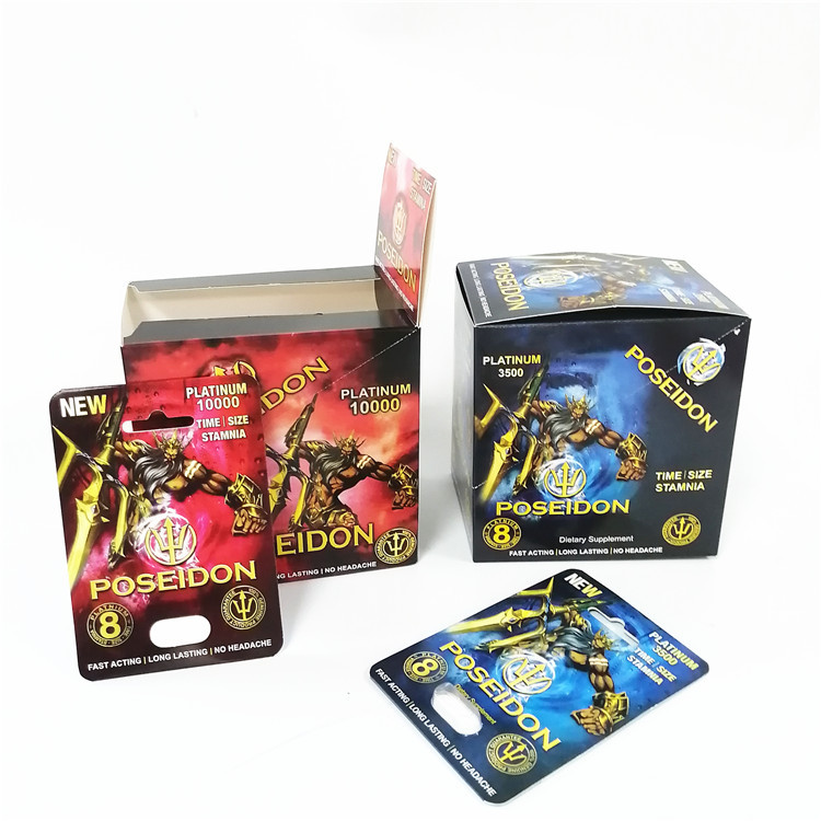 Van de Kaartmensen van de rinocerosblaar Pillen die van het de Supplementengeslacht de Seksuele Mannelijke Hoofd de Capsulecontainer verpakken van de Verhogingspil