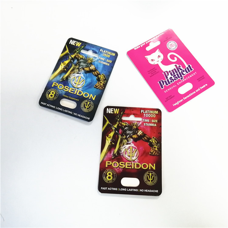 Vertoningsvakje voor van de Versterkers seksuele prestaties van rinocerospillen Mannelijke van de de Rinocerosvorm de Capsuledocument kaart