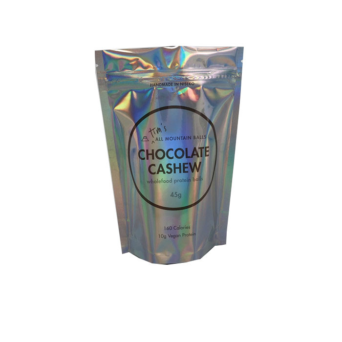 De groothandel paste de Holografische Gelamineerde Zak van de Zakken Eiwitballen van Ritssluitings Plastic Mylar aan